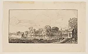 A Little Chapel by a Pond, from Six Landscapes by Jan van de Velde, II