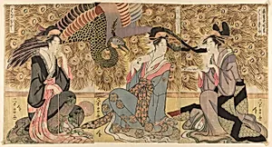 A parody of courtesans on display at the Ogiya (Ogiya mise yatsushi)