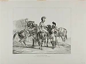 A Party of Life Guards, plate 5 from Various Subjects Drawn from Life and on Stone (The English Suite) by Jean Louis André Théodore Géricault