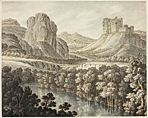 A Romantic Landscape with a Ruined Castle