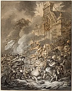 A Skirmish Between the Cavalry Officers and Footsoldiers with Bayonets