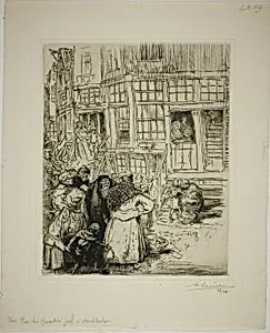 A Street in the Jewish Quarter, Amsterdam by Louis Auguste Lepère