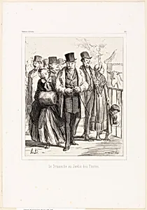 A Sunday in the botanical gardens, plate 320 from Souvenirs d’artistes by Honoré-Victorin Daumier