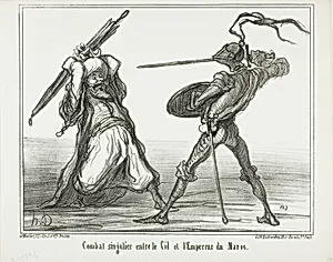 A Unusual Battle Between El Cid and the Emperor of Morocco, plate 117 from Actualités by Honoré-Victorin Daumier