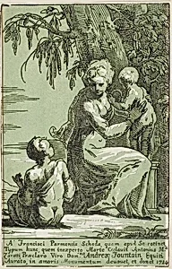 A Woman at the Foot of a Tree Holding a Child