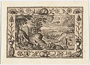 Abraham's Sacrifice of Isaac, from Landscapes with Old and New Testament Scenes and Hunting Scenes by Adriaen Collaert