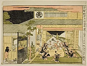 Act X (Judanme), from the series "Perspective Pictures of the Storehouse of Loyal Retainers (Uki-e kanadehon Chushingura)"