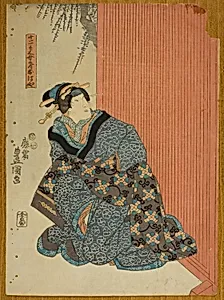 Actor Bando Shuka I as Jujibei's Wife Ohaya (Jujibei nyobo Ohaya) by Utagawa Kunisada I (Toyokuni III)