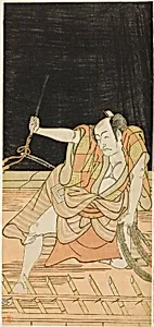 Actors Nakamura Nakazô I as Danshichi Kurobei and Ichikawa Danjûrô V as Issun Tokubei in “Mirror of Osaka in the SummerFestival” (“Natsu MatsuriNaniwa Kagami”)