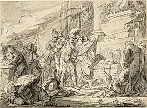 Aeneas at the Tomb of Anchises (recto); Aeneas at the Tome of Anchises (verso)