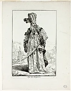 Aga des Janissaires, plate one from Caravanne du Sultan à la Mecque