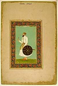 Album Page with a Portrait of Namdar Khan (Side A) and Calligraphic Specimens (Side B)