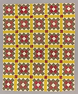 "Album Patch" or "Signature" Quilt by Unknown
