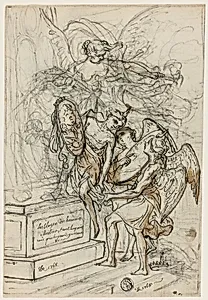 Allegory in Honor of King Stanislas Leczynski (recto); Sketch of Standing Man with Outstretched Arms (verso)