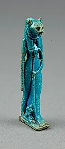 Amulet of a Lion-Headed Goddess with Kitten by Ancient Egyptian