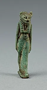 Amulet of a Lion-headed Walking Goddess, possibly Bastet by Ancient Egyptian