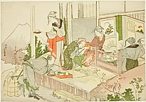 An Artisan’s Shop, from the album The Mist of Sandara (Sandara kasumi) by Katsushika Hokusai