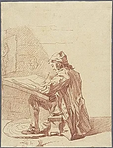 An Artist Sketching in His Studio