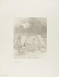 And He Discerns an Arid, Knoll-Covered Plain, plate 7 of 24 by Odilon Redon