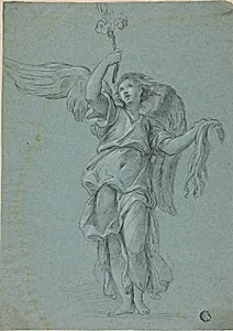 Angel Holding Flowers and Scourge