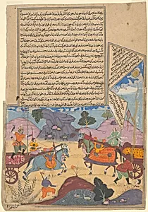 Arjuna Slays Karna, from a copy of the Razmnama by Unknown