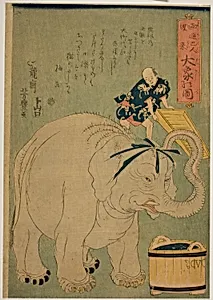 Arrival of the Europeans: The Great Elephant (Yoroppajin torai, Daizo no zu)