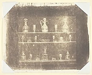 Articles of Glass on Three Shelves by William Henry Fox Talbot