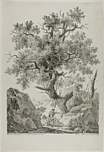 Artist in a Rocky Landscape