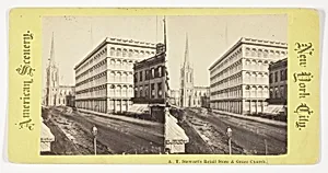 A.T. Stewart's Retail Store & Grace Church, New York by Unknown