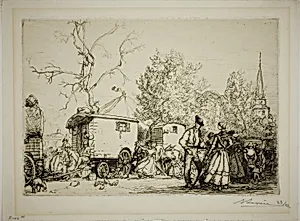 At the Saint-Jean-de-Monts Fair by Louis Auguste Lepère