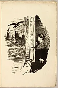 At the window ("Open here I flung the shutter..."), from The Raven (Le Corbeau)