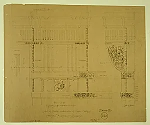 Auditorium Building, Chicago, Illinois, Ornamental Plaster Work, Pilaster Details