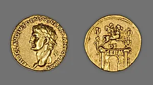 Aureus (Coin) Portraying Nero Claudius Drusus by Ancient Roman