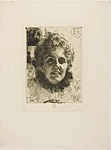 Aurore (Mrs. Aurore Klintberg, née Oxenstierna, Head) by Anders Zorn