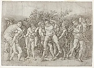Bacchanal with Silenus by Andrea Mantegna