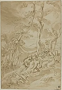 Bacchanale, with Satyr Playing Reeds
