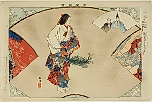 Banjo, from the series "Pictures of No Performances (Nogaku Zue)" by Tsukioka Kôgyo