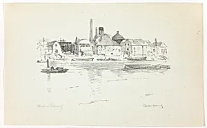 Battersea from the River, Low Tide