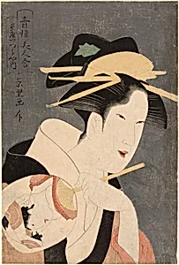 Beauties of the Pleasure Quarters (Seiro bijin awase): the Hostess of the Izumiya Teahouse