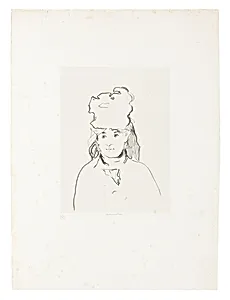 Berthe Morisot in Silhouette by Édouard Manet