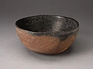 Bowl with Textured Surface Decoration in Basketry-Like Pattern