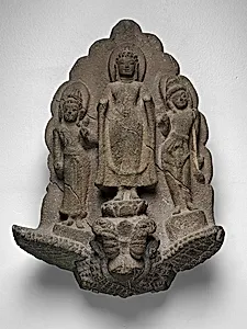Buddha with Attendants on Mythical Animal