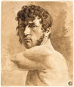 Bust of Male Nude (recto); Portrait Sketch of Man with Sketches of Women (verso)