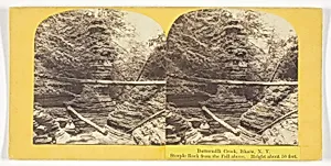 Buttermilk Creek, Ithaca, N.Y. Steeple Rock from the Fall above. Height about 50 feet