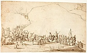 Calvary (recto); Sketch of Lower Part of Right Leg (verso)