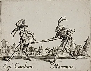 Capitano Cardoni - Maramao, plate 22 from Balli di Sfessania by Jacques Callot