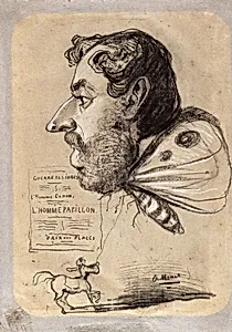 Caricature of Jules Didier (“Butterfly Man”) by Claude Monet