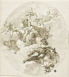 Ceiling with Bacchus, Ariadne, Diana and Minerva