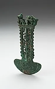 Ceremonial Knife (Tumi) With Figural Scene and Zoomorphic Figures