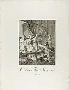 C'est un Fils, Monsieur! (It's a Boy, Sir!, from Monument du Costume Physique et Moral de la fin du Dix-huitième siècle)
